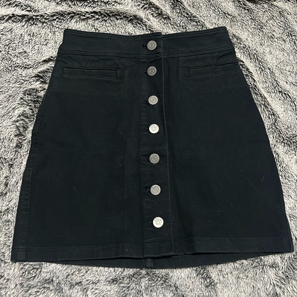ARITZIA Black Denim Mini Skirt